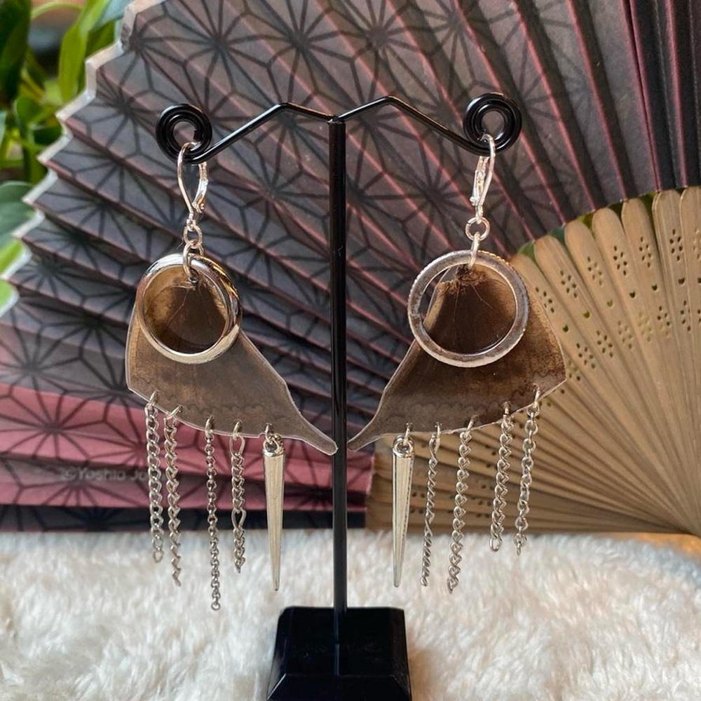 Handmade Silver Butterfly Grunge Earrings